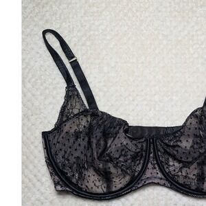 Victoria's Secret Dream Angels 38DDD Black Lace Unlined Balconette Bra